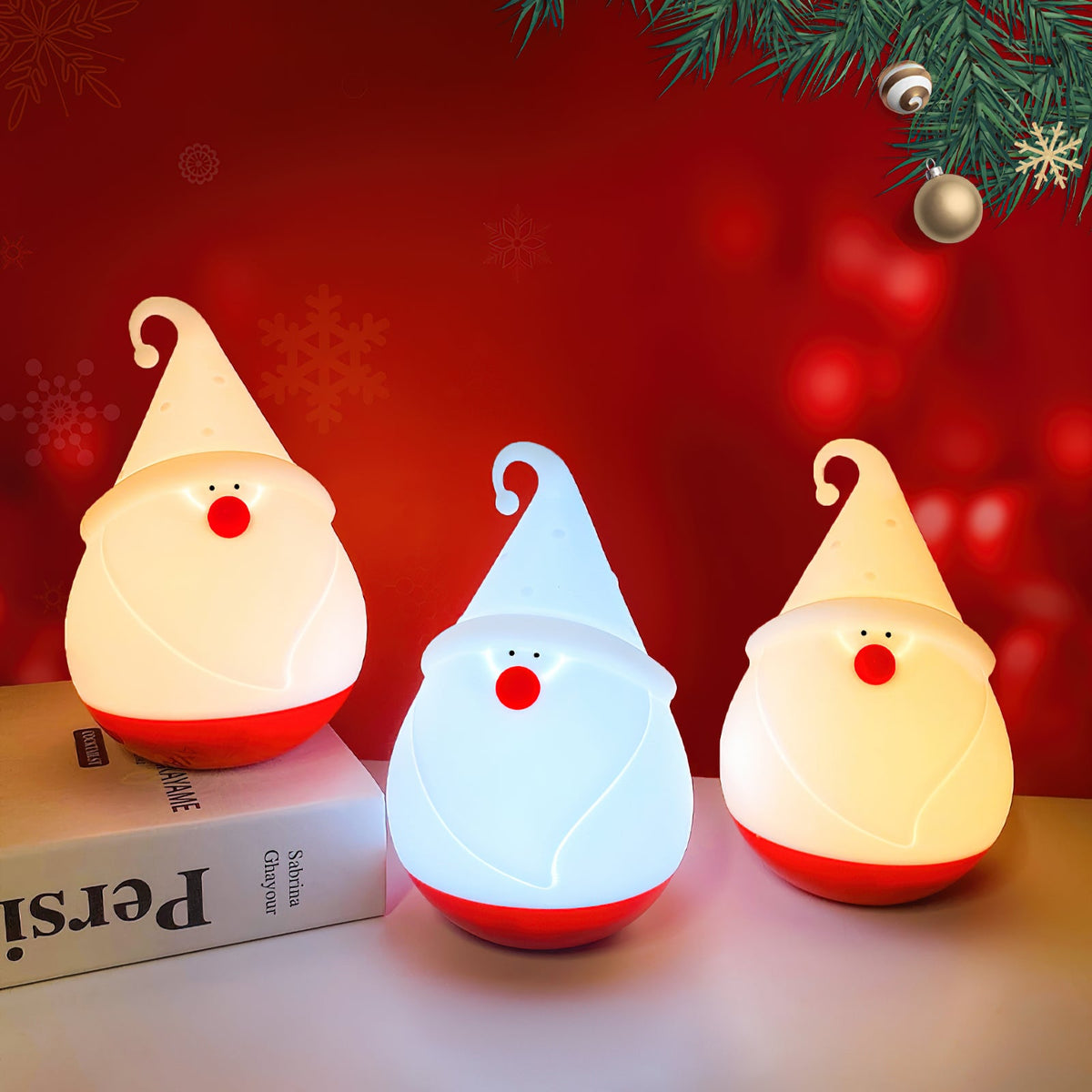Snowman Night Light (Built-in Battery) - Rechargeable Silicone Holiday Lamp | Soft LED Nursery & Christmas Light