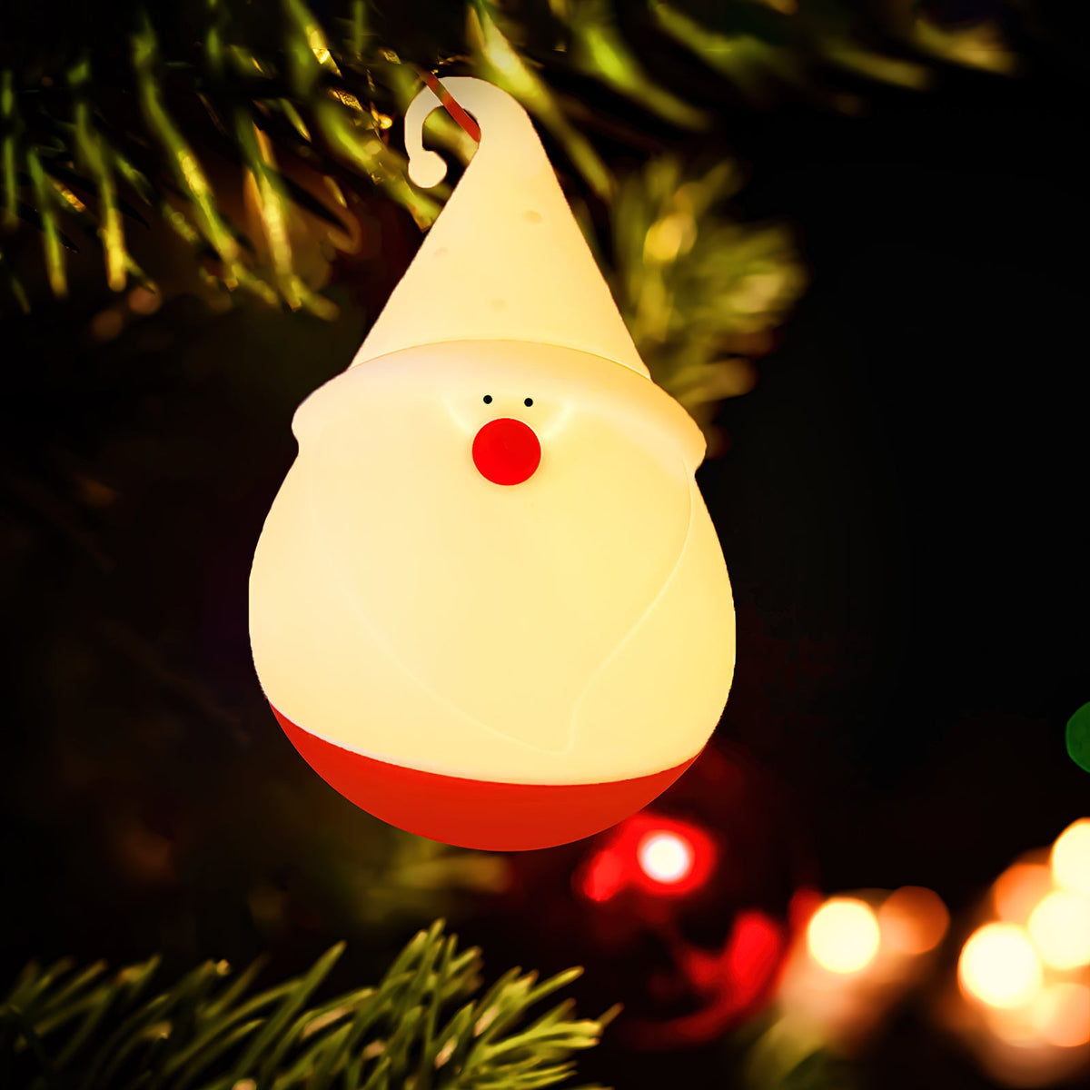 Snowman Night Light (Built-in Battery) - Rechargeable Silicone Holiday Lamp | Soft LED Nursery & Christmas Light