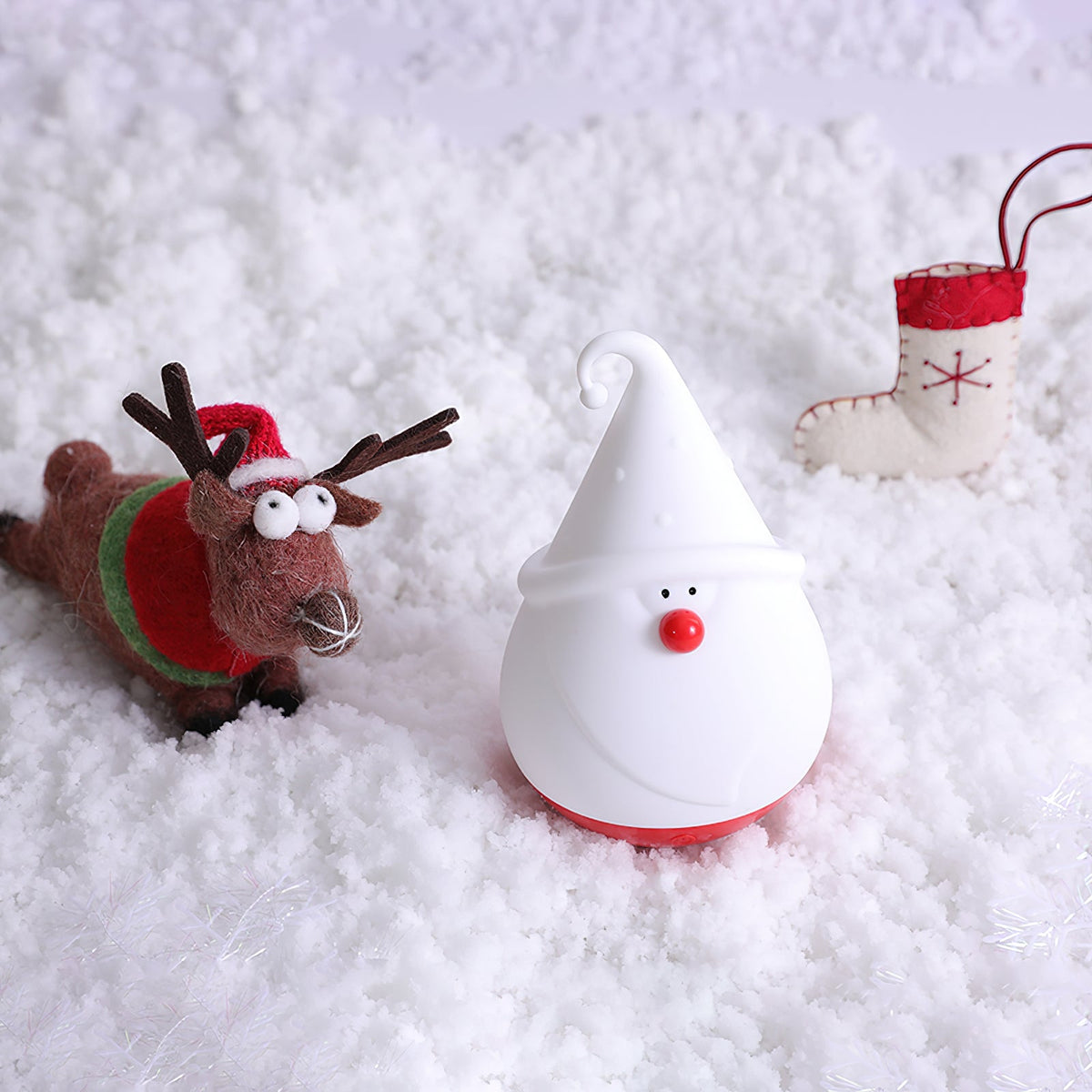 Snowman Night Light (Built-in Battery) - Rechargeable Silicone Holiday Lamp | Soft LED Nursery & Christmas Light