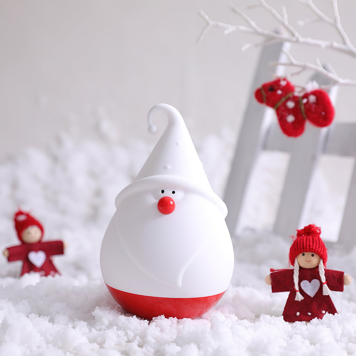 Snowman Night Light (Built-in Battery) - Rechargeable Silicone Holiday Lamp | Soft LED Nursery & Christmas Light