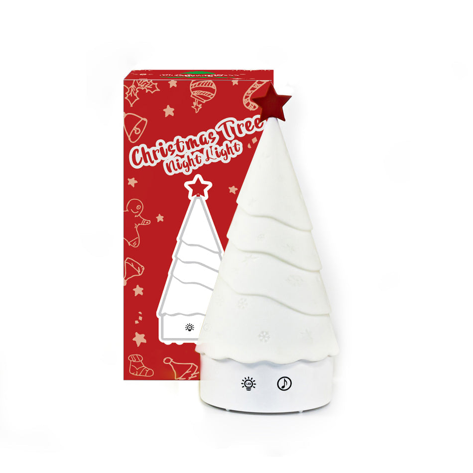 Tree Night Light (Built-in Battery) - Rechargeable Festive Snowman & Tree LED Light | Portable Holiday Decor