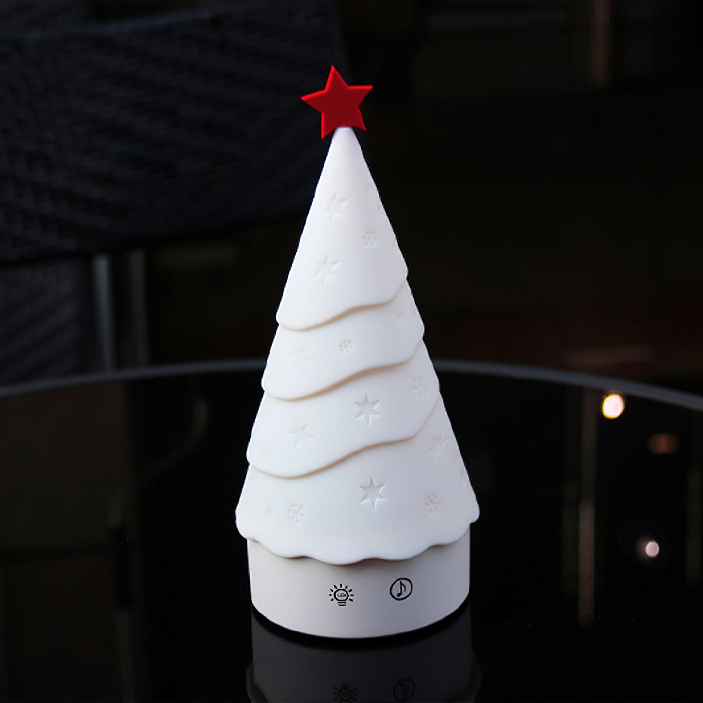 Tree Night Light (Built-in Battery) - Rechargeable Festive Snowman & Tree LED Light | Portable Holiday Decor