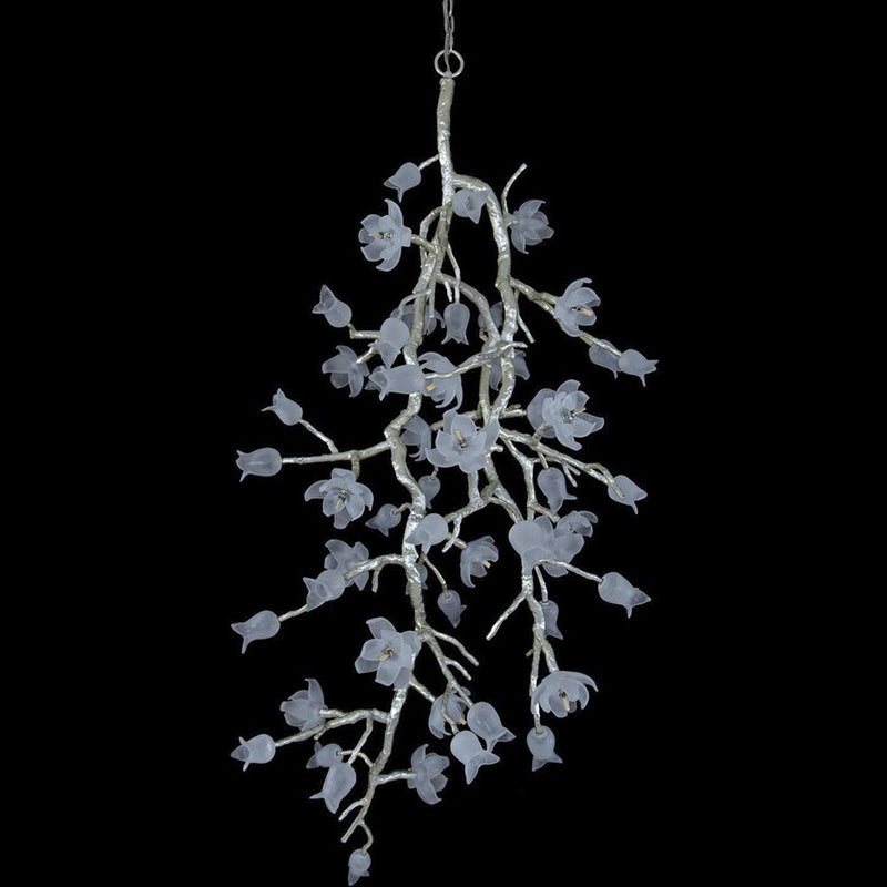 Churippu Chandelier - Grand 21-Light Brass & Ceramic Floral Statement Piece