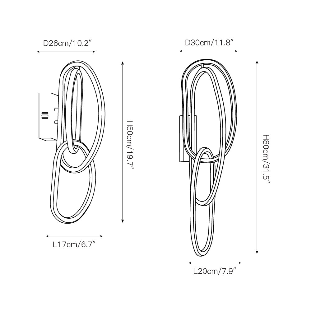 Circa LED Wall Lamp – Sculptural Interlinking Ring LED Wall Sconce