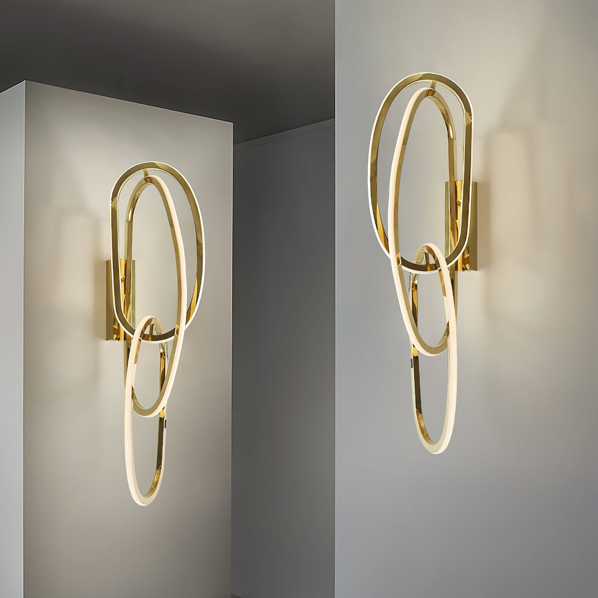 Circa LED Wall Lamp – Sculptural Interlinking Ring LED Wall Sconce