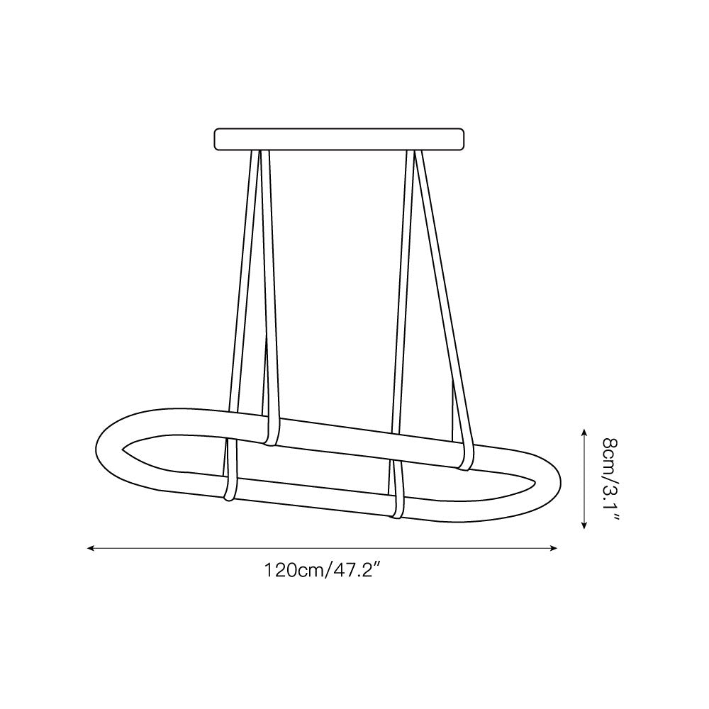 Circle Alabaster Chandelier – Natural Stone & Leather Suspension Light