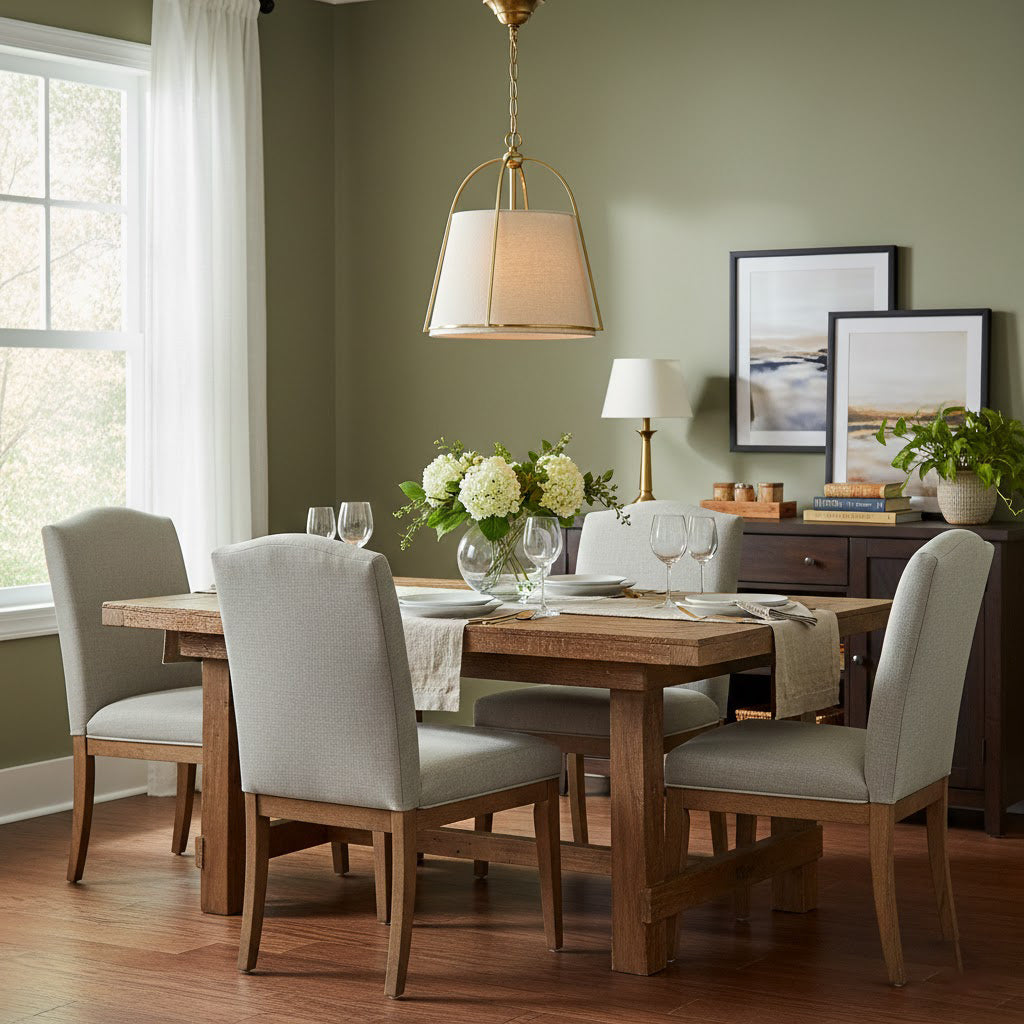 Clarke Pendant Lamp – Brass & Fabric Shade 4-Light Pendant