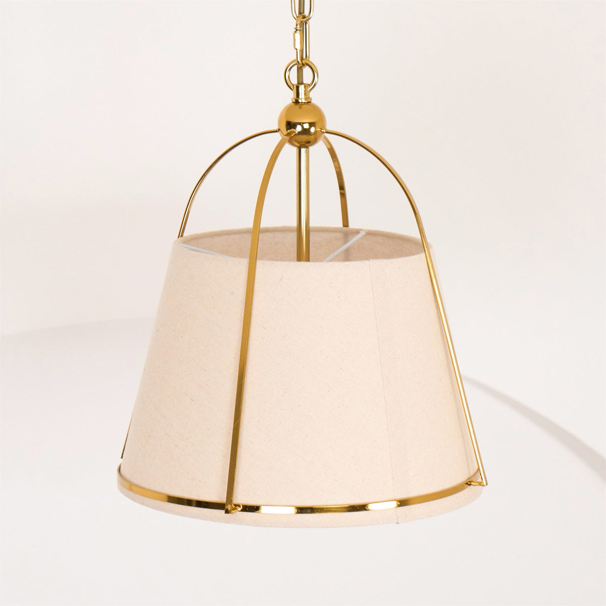 Clarke Pendant Lamp – Brass & Fabric Shade 4-Light Pendant