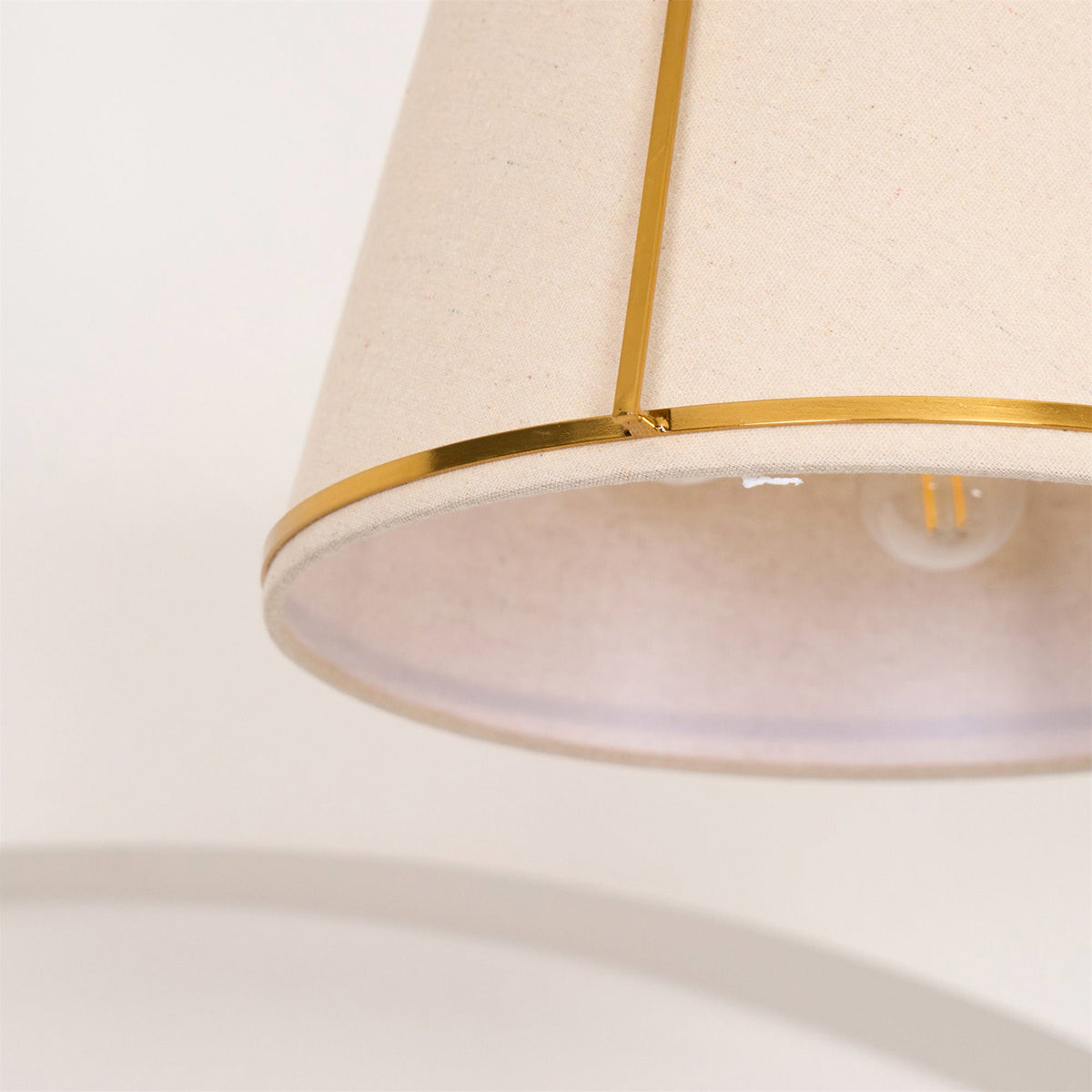 Clarke Pendant Lamp – Brass & Fabric Shade 4-Light Pendant