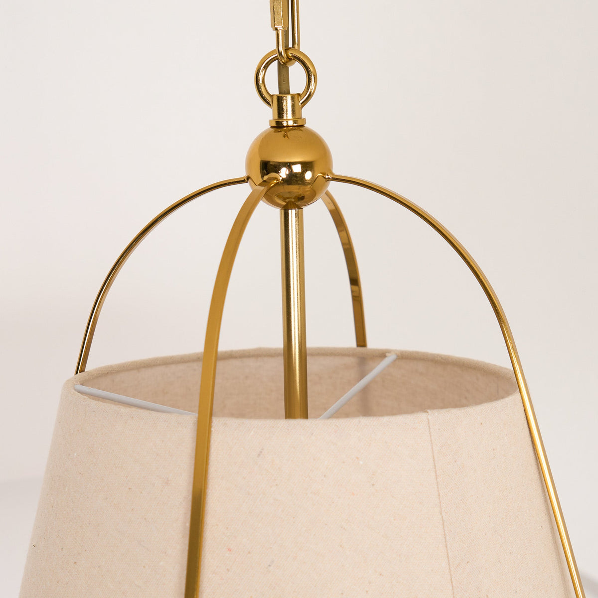 Clarke Pendant Lamp – Brass & Fabric Shade 4-Light Pendant