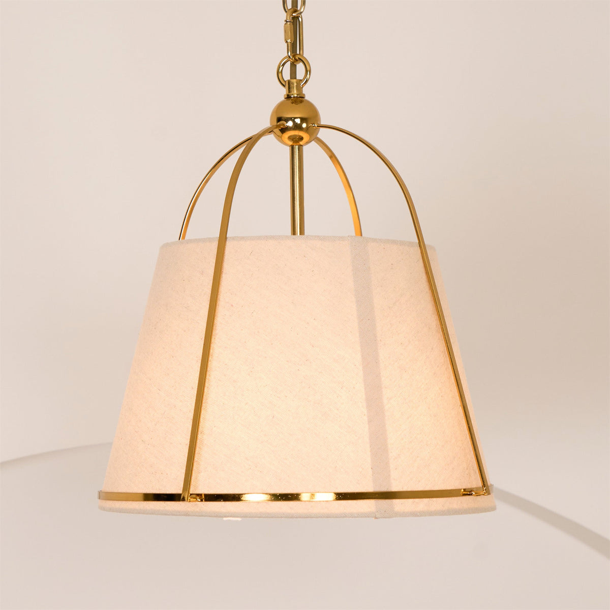Clarke Pendant Lamp – Brass & Fabric Shade 4-Light Pendant
