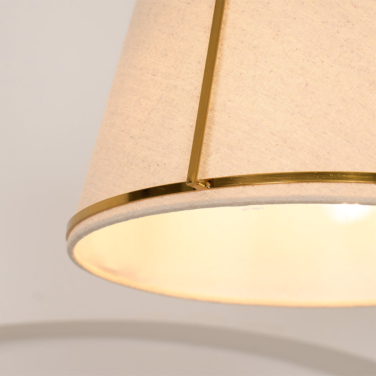 Clarke Pendant Lamp – Brass & Fabric Shade 4-Light Pendant
