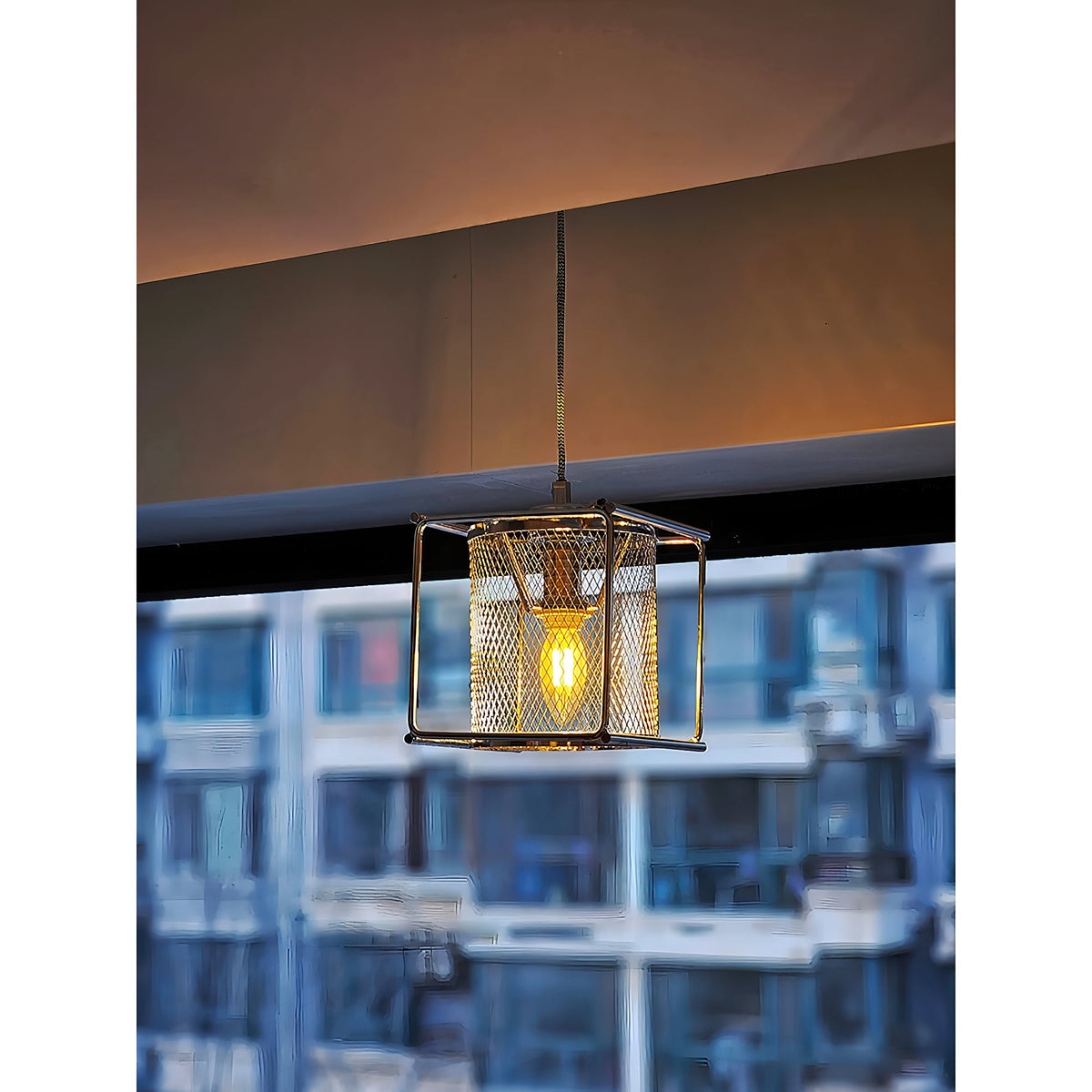 Clarus Pendant Lamp – Refined Industrial Chrome Mesh Drum Pendant