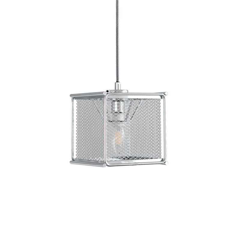 Clarus Pendant Lamp – Refined Industrial Chrome Mesh Drum Pendant