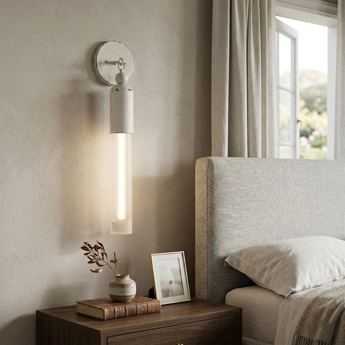 Darby Wall Lamp – Textured Mold-Blown Glass & Brass Dome Sconce