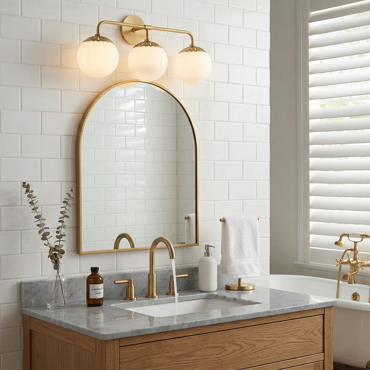 Dewdrop Globe Sconce - Art Deco Flower Cap Glass Vanity & Wall Light
