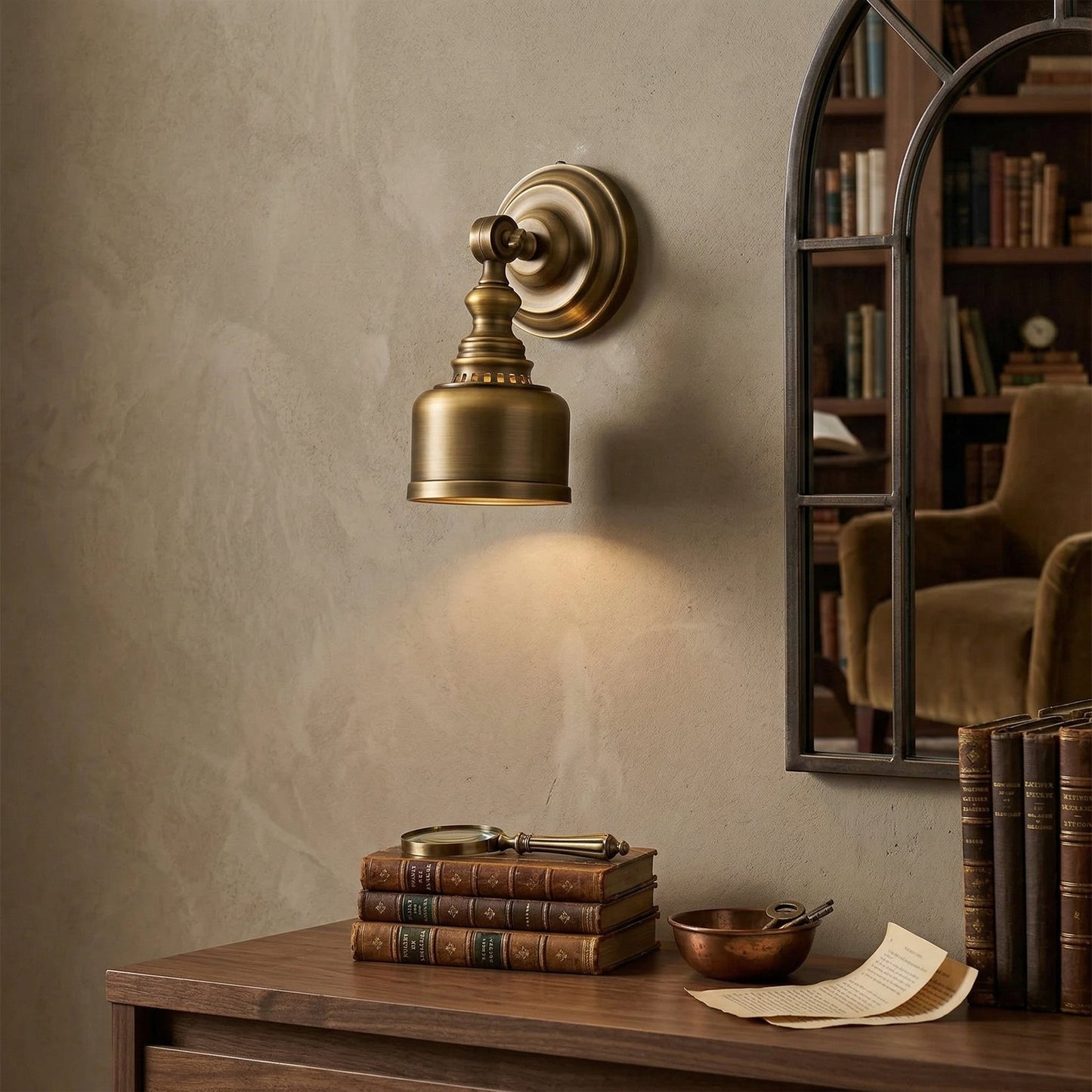 Timarron Wall Lamp - Antique Brass Vintage Industrial Sconce | Modern Task & Accent Light