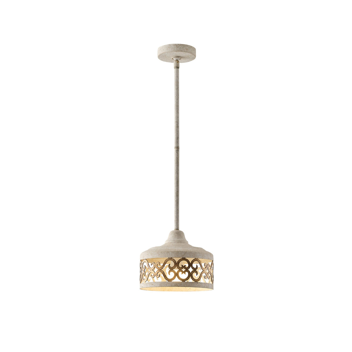 Claudette Pendant Lamp – Rustic Farmhouse Iron Dome Pendant