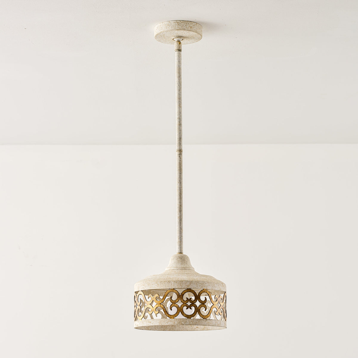 Claudette Pendant Lamp – Rustic Farmhouse Iron Dome Pendant