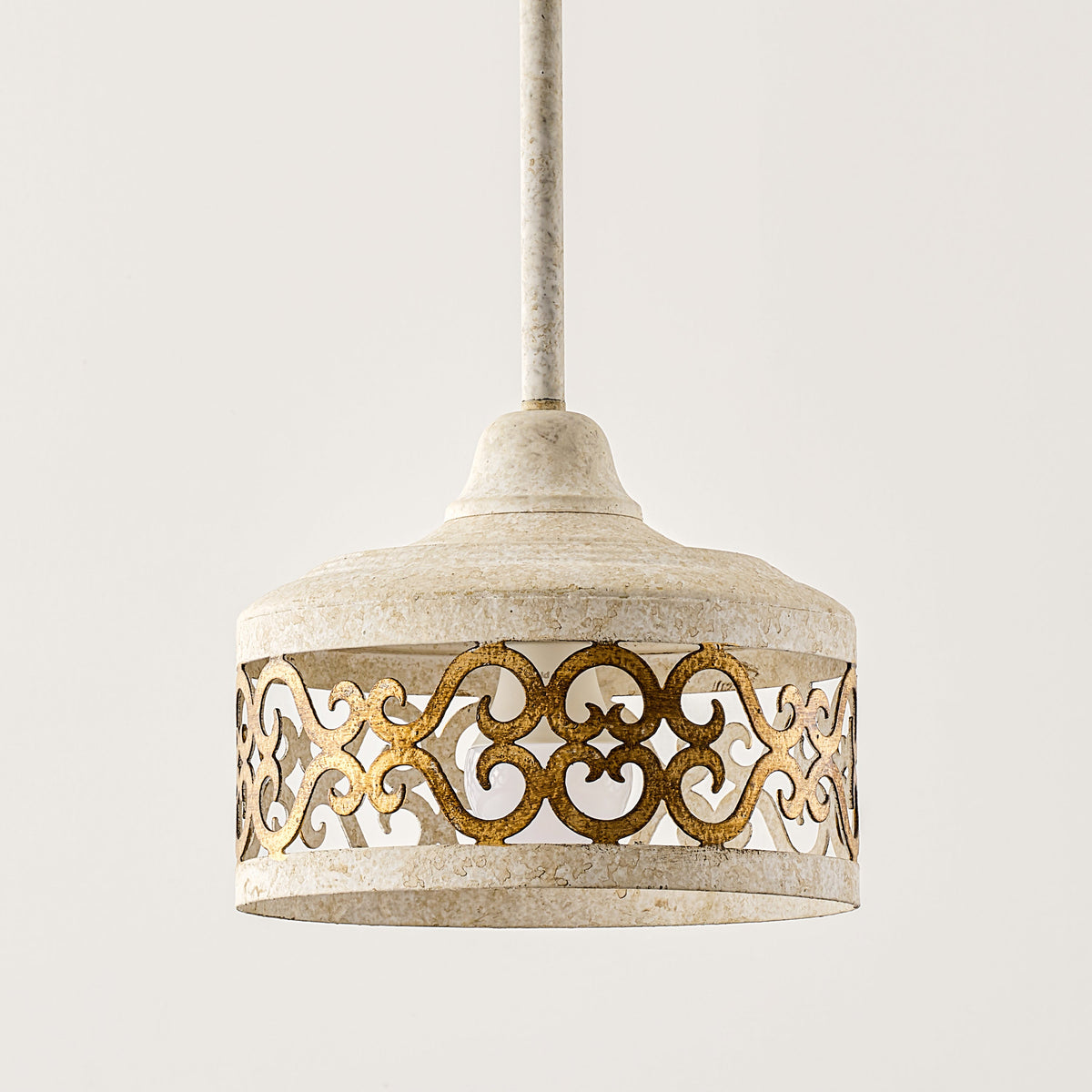Claudette Pendant Lamp – Rustic Farmhouse Iron Dome Pendant