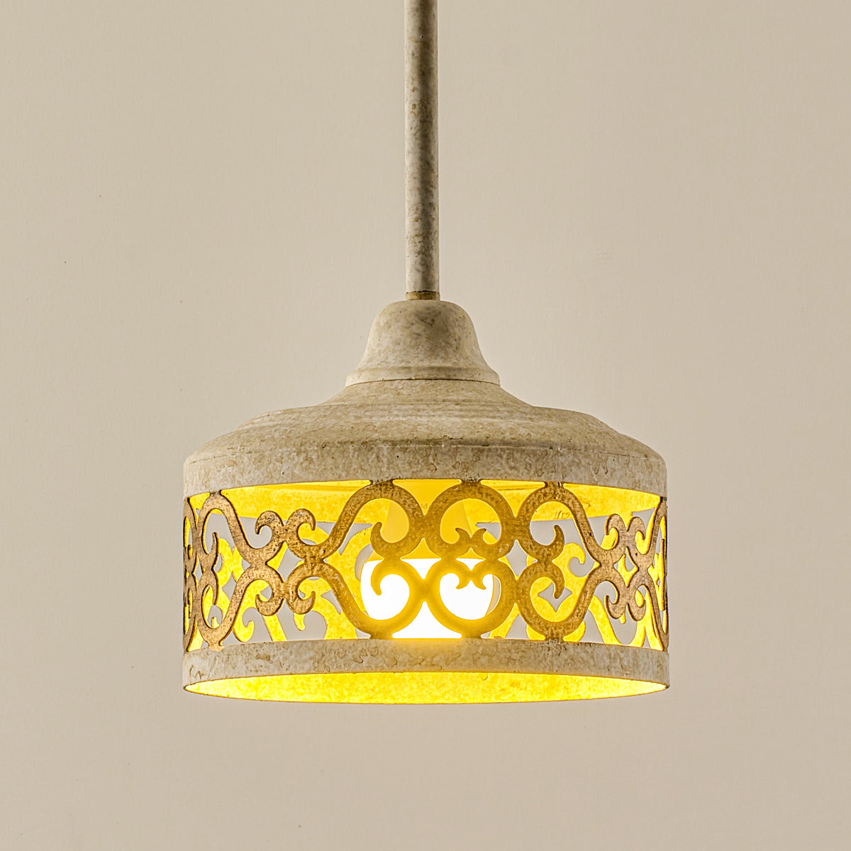 Claudette Pendant Lamp – Rustic Farmhouse Iron Dome Pendant
