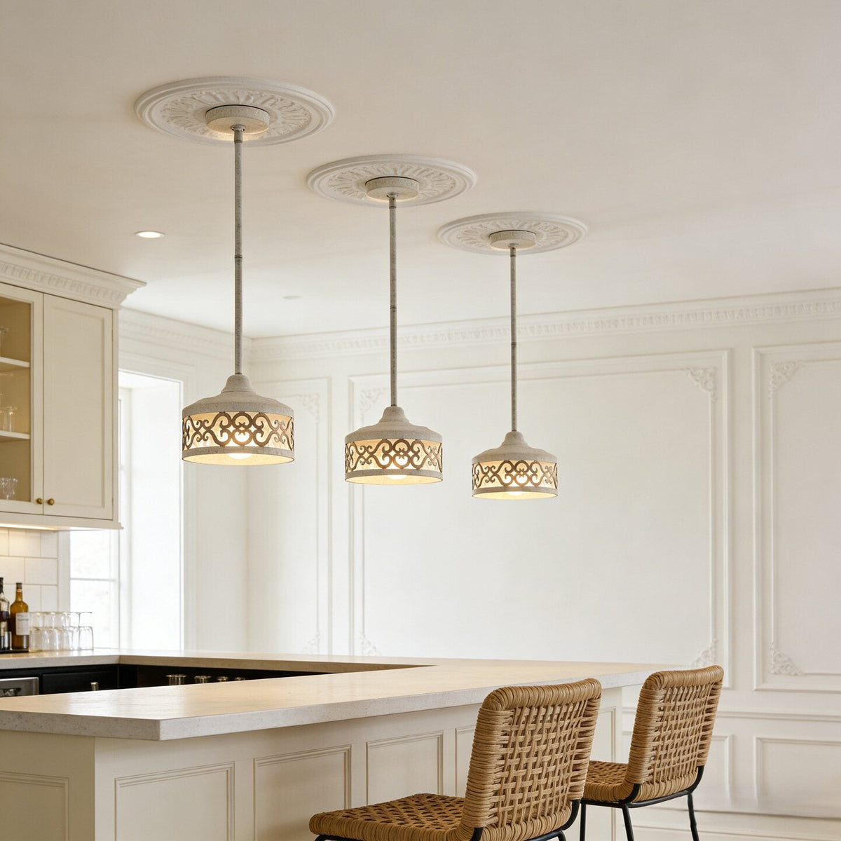 Claudette Pendant Lamp – Rustic Farmhouse Iron Dome Pendant