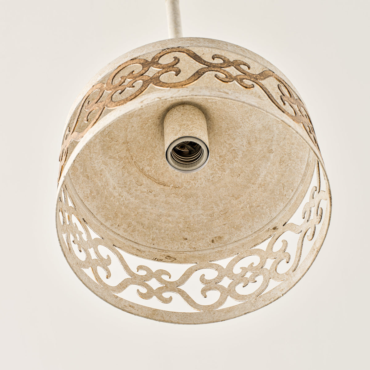 Claudette Pendant Lamp – Rustic Farmhouse Iron Dome Pendant