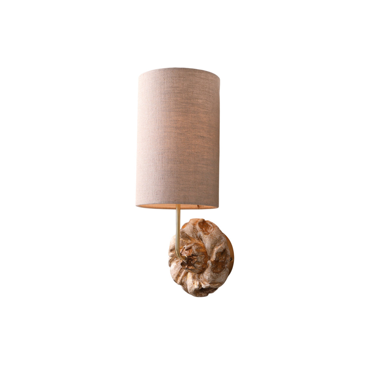 Claudia Wall Lamp – Warm Gold Resin & Fabric Shade Sconce