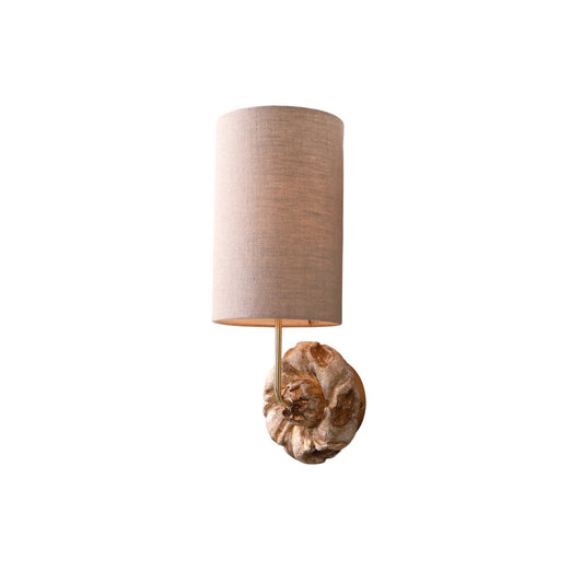 Claudia Wall Lamp – Warm Gold Resin & Fabric Shade Sconce