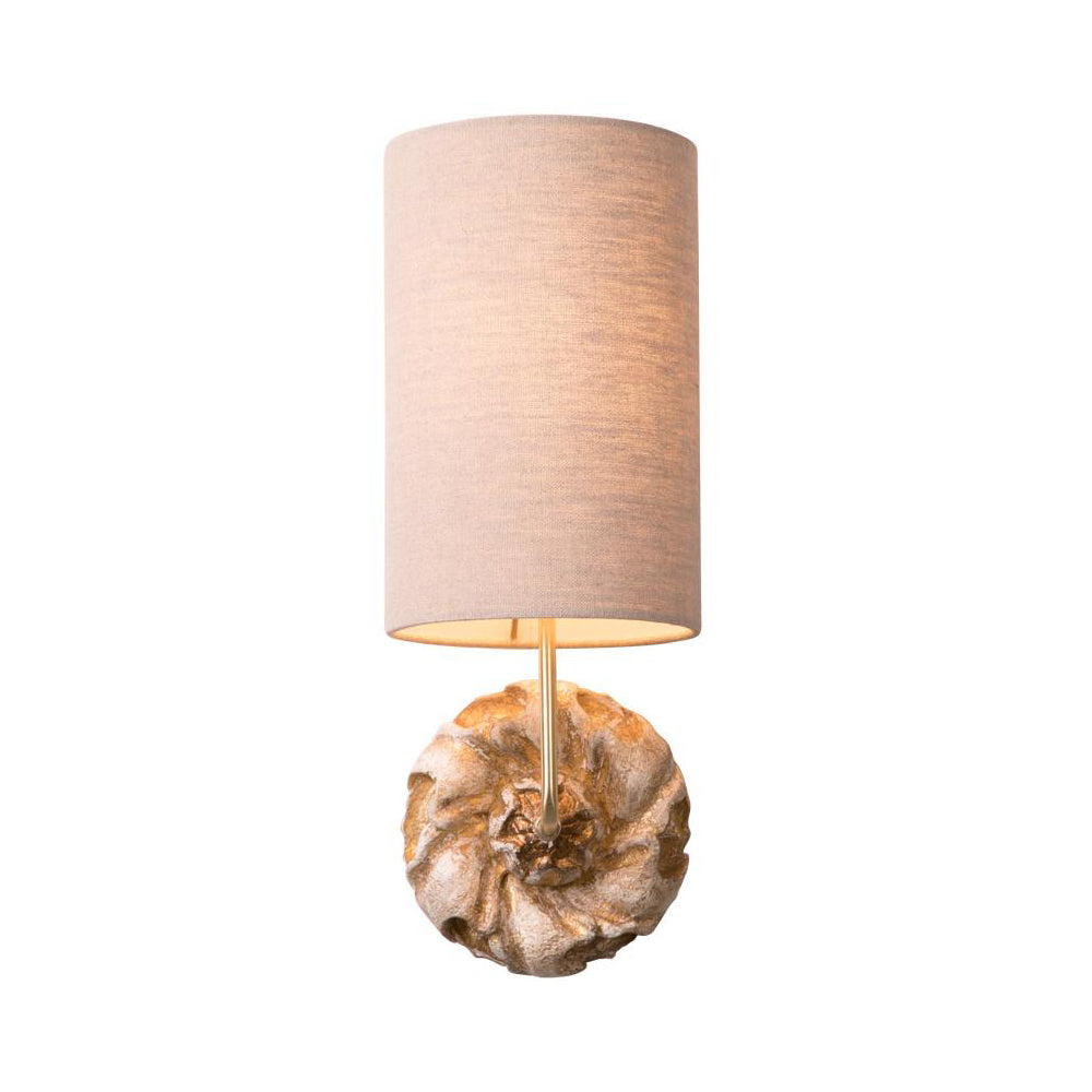 Claudia Wall Lamp – Warm Gold Resin & Fabric Shade Sconce