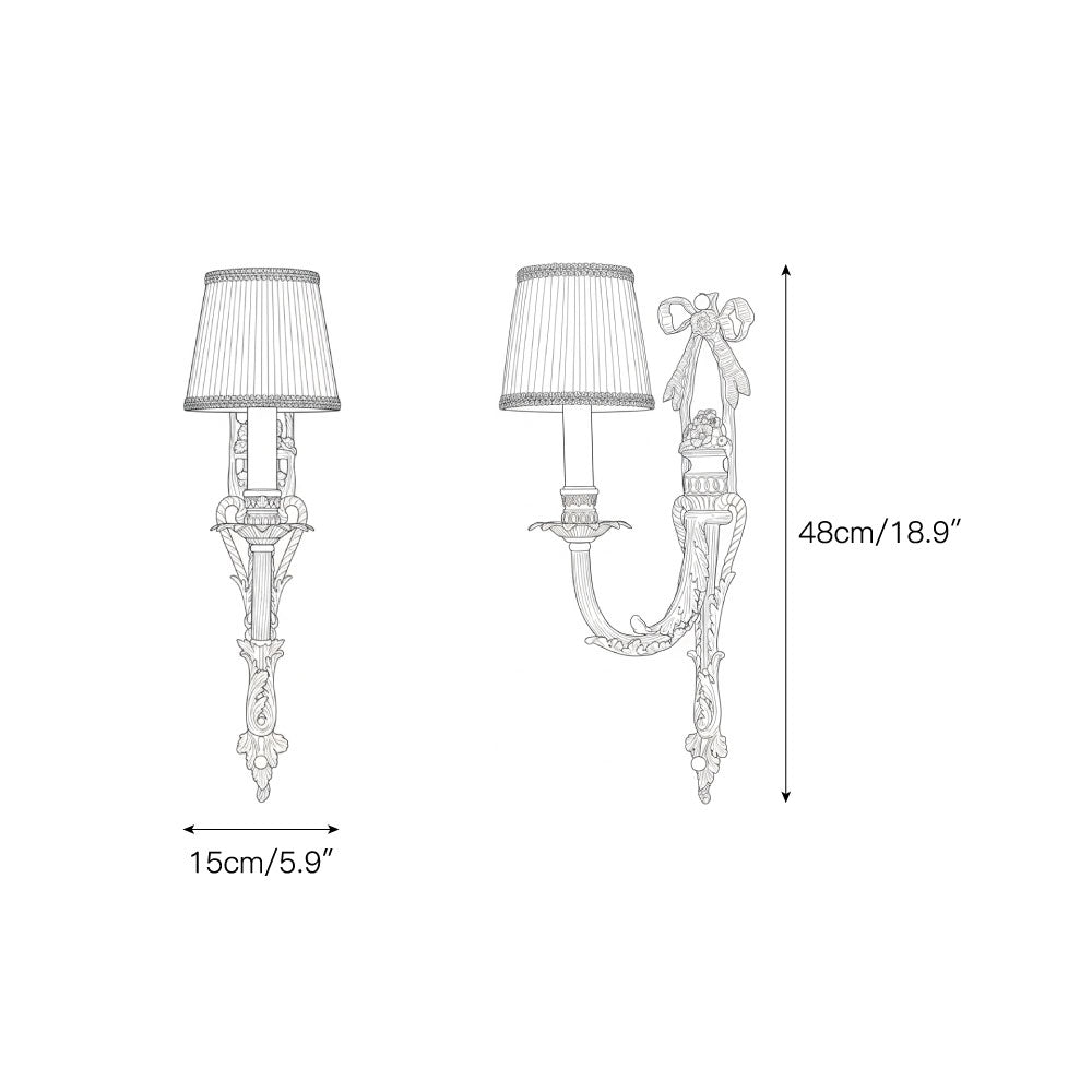 Claudine Wall Lamp – Classic Brass & White Shade Sconce