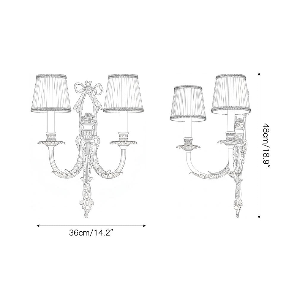 Claudine Wall Lamp – Classic Brass & White Shade Sconce