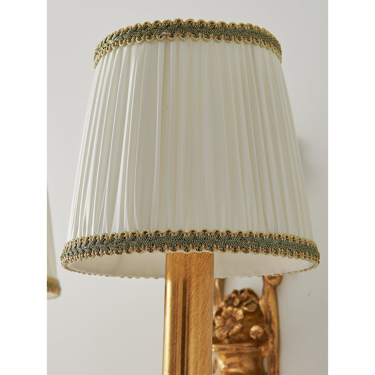 Claudine Wall Lamp – Classic Brass & White Shade Sconce
