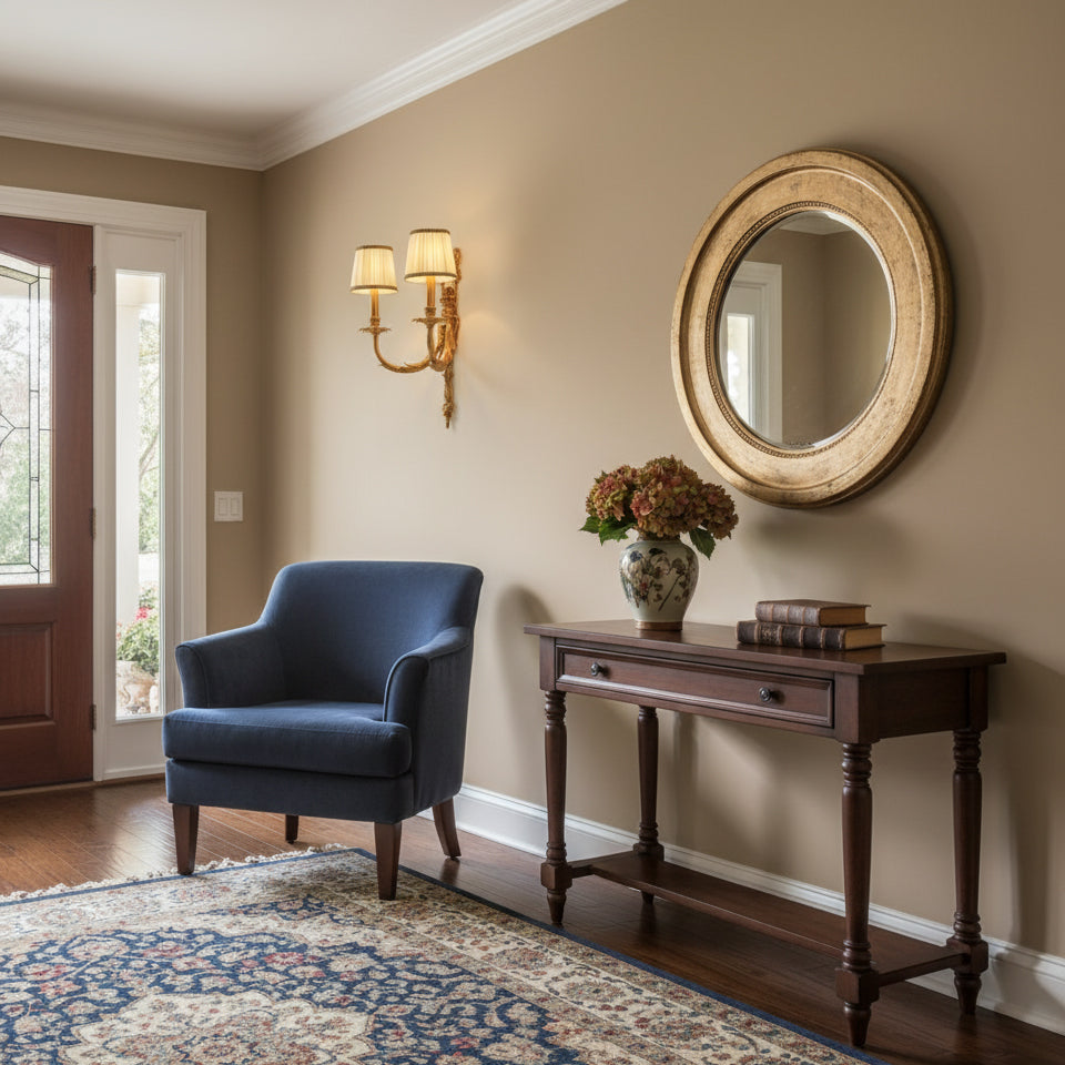 Claudine Wall Lamp – Classic Brass & White Shade Sconce