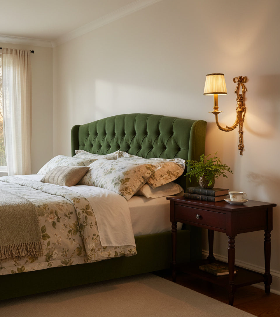 Claudine Wall Lamp – Classic Brass & White Shade Sconce