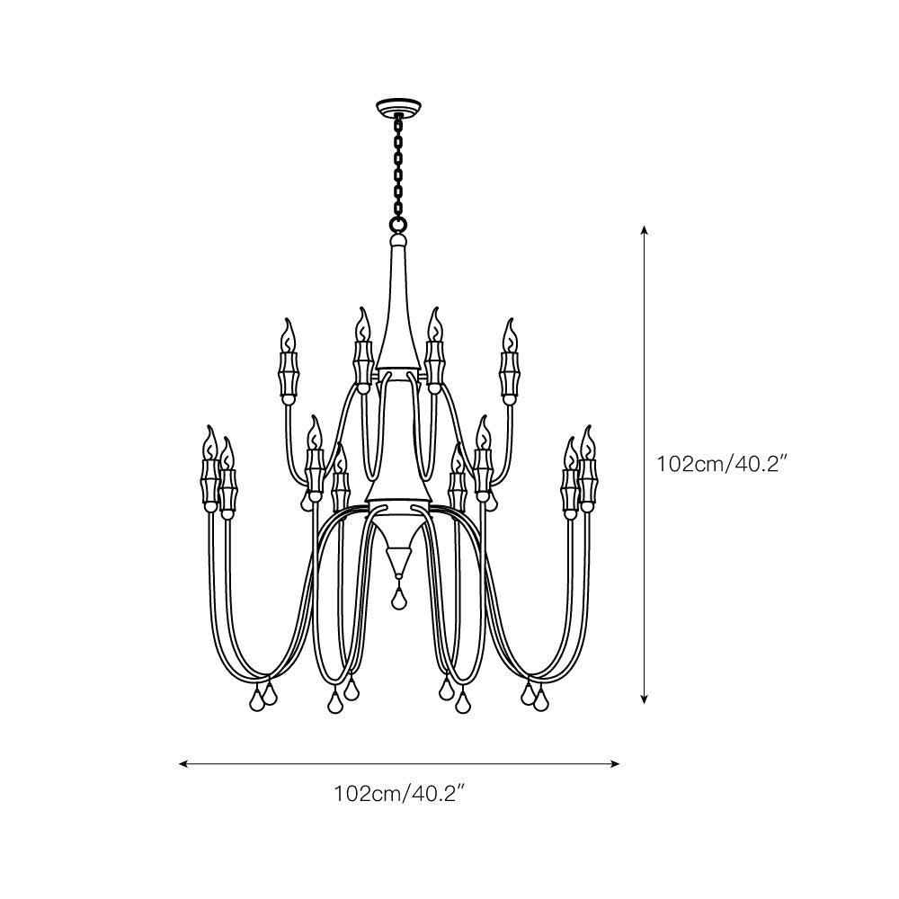 Clay Chandelier – Transitional Turned Wood & Gold Candle Chandelier