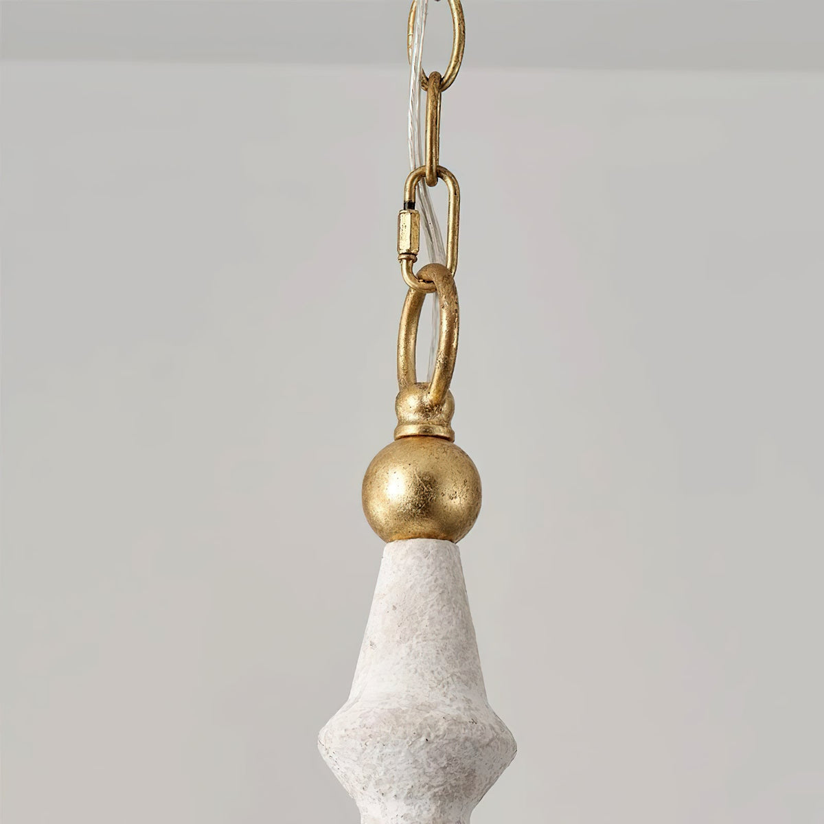 Clay Chandelier – Transitional Turned Wood & Gold Candle Chandelier