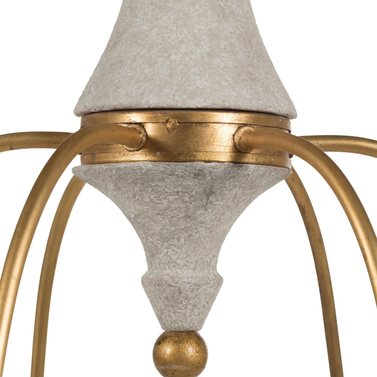 Clay Chandelier – Transitional Turned Wood & Gold Candle Chandelier