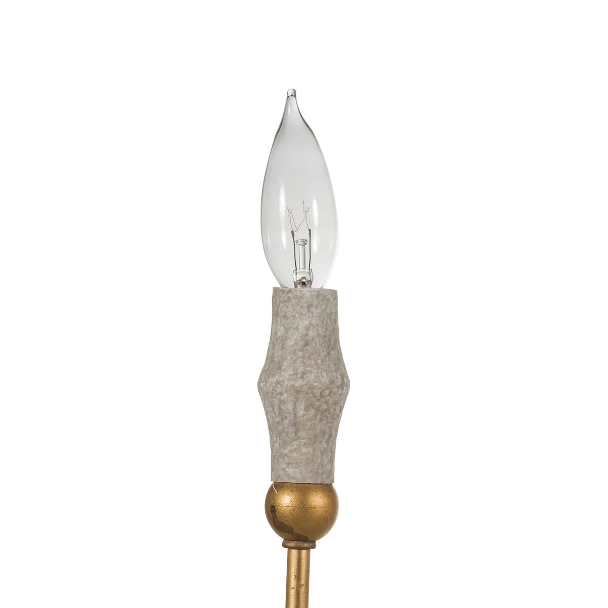Clay Chandelier – Transitional Turned Wood & Gold Candle Chandelier