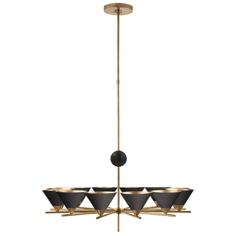 Cleo Large Chandelier – Mixed Materiality Brass, Marble & Aluminum Chandelier