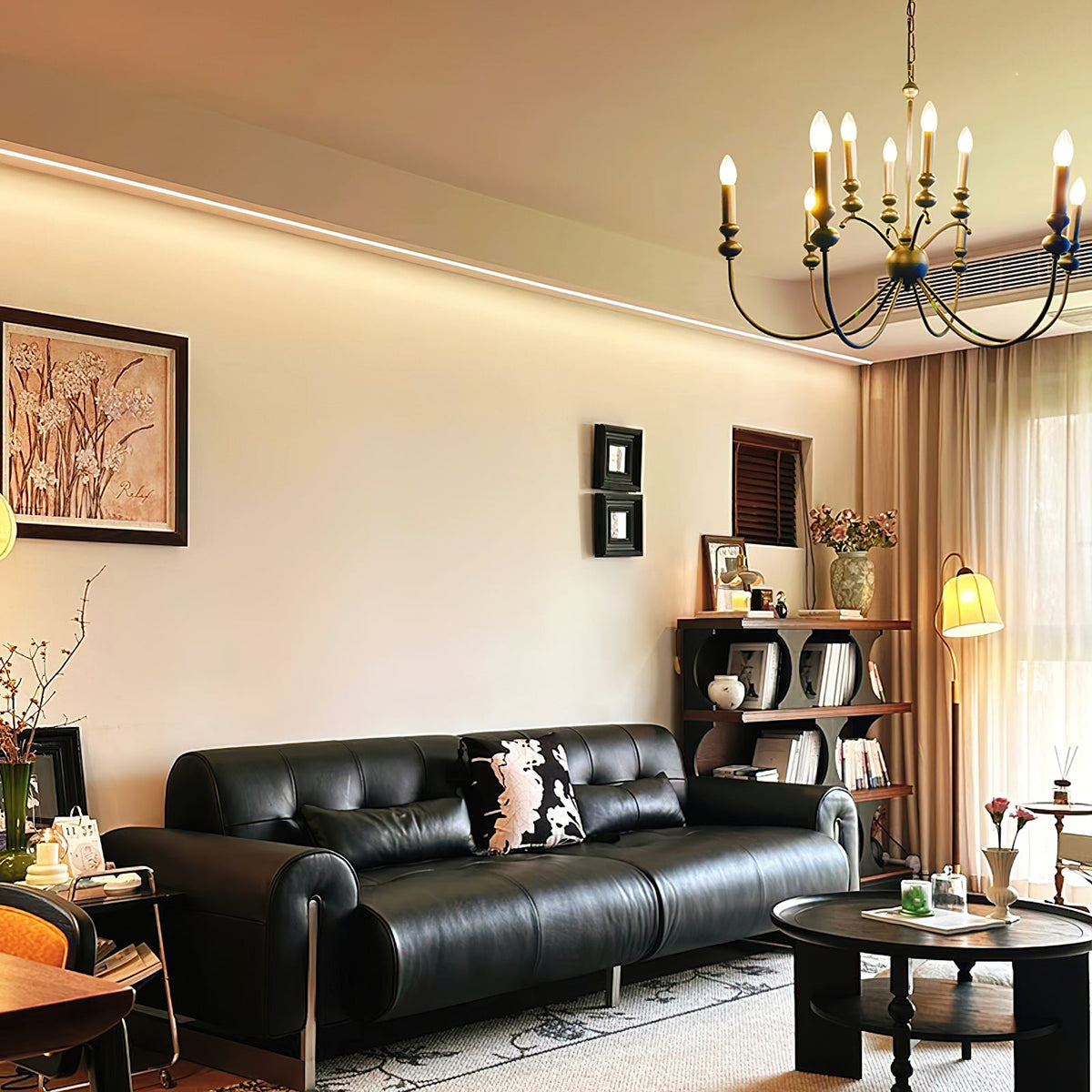 Clerise Chandelier – Bold 10-Light Matte Black Brass Chandelier