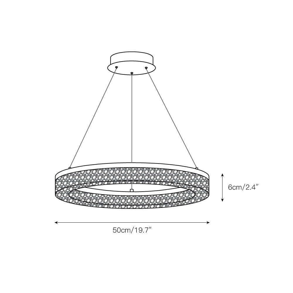 Coblitz Round LED Chandelier – Sculptural Geometric Ring Pendant