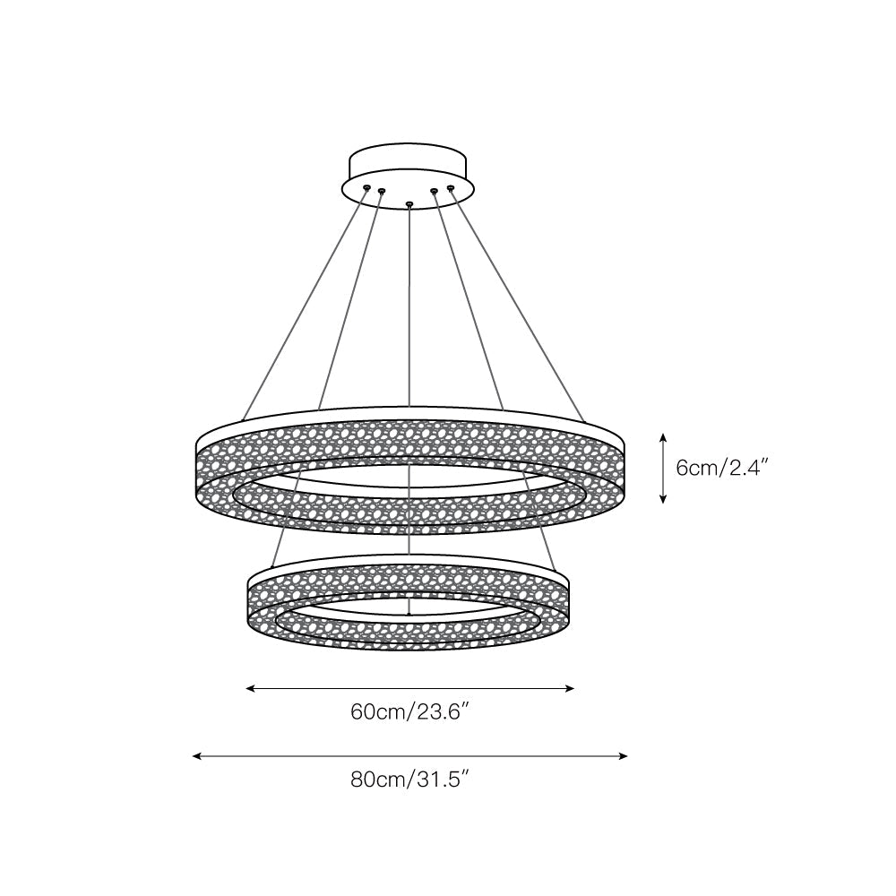 Coblitz Round LED Chandelier – Sculptural Geometric Ring Pendant