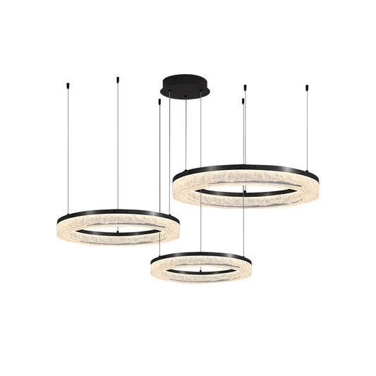 Coblitz Round LED Chandelier – Sculptural Geometric Ring Pendant