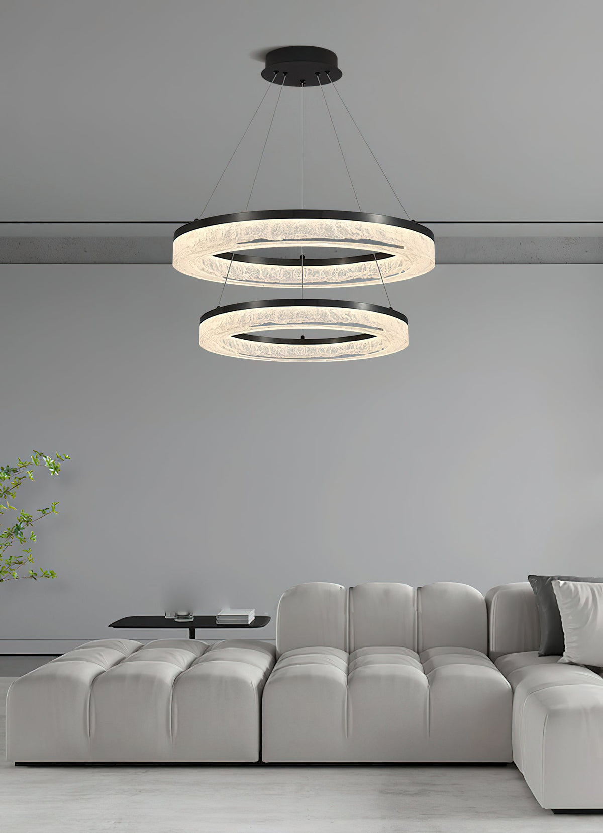 Coblitz Round LED Chandelier – Sculptural Geometric Ring Pendant