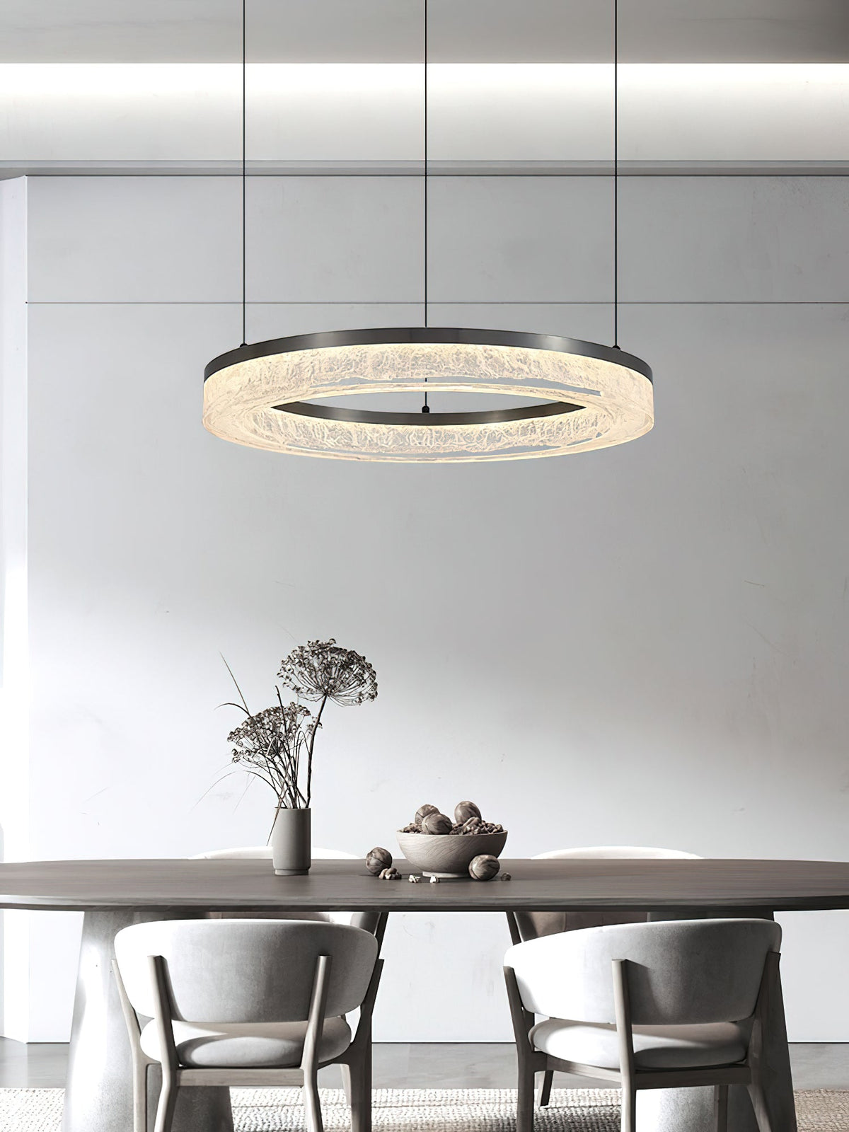 Coblitz Round LED Chandelier – Sculptural Geometric Ring Pendant