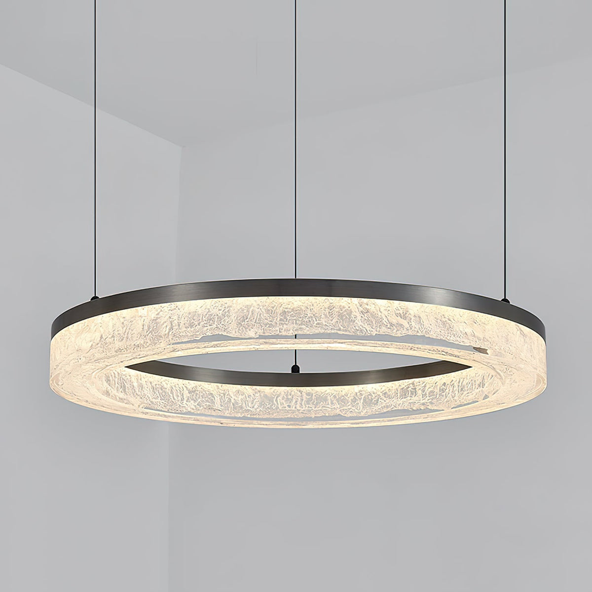 Coblitz Round LED Chandelier – Sculptural Geometric Ring Pendant