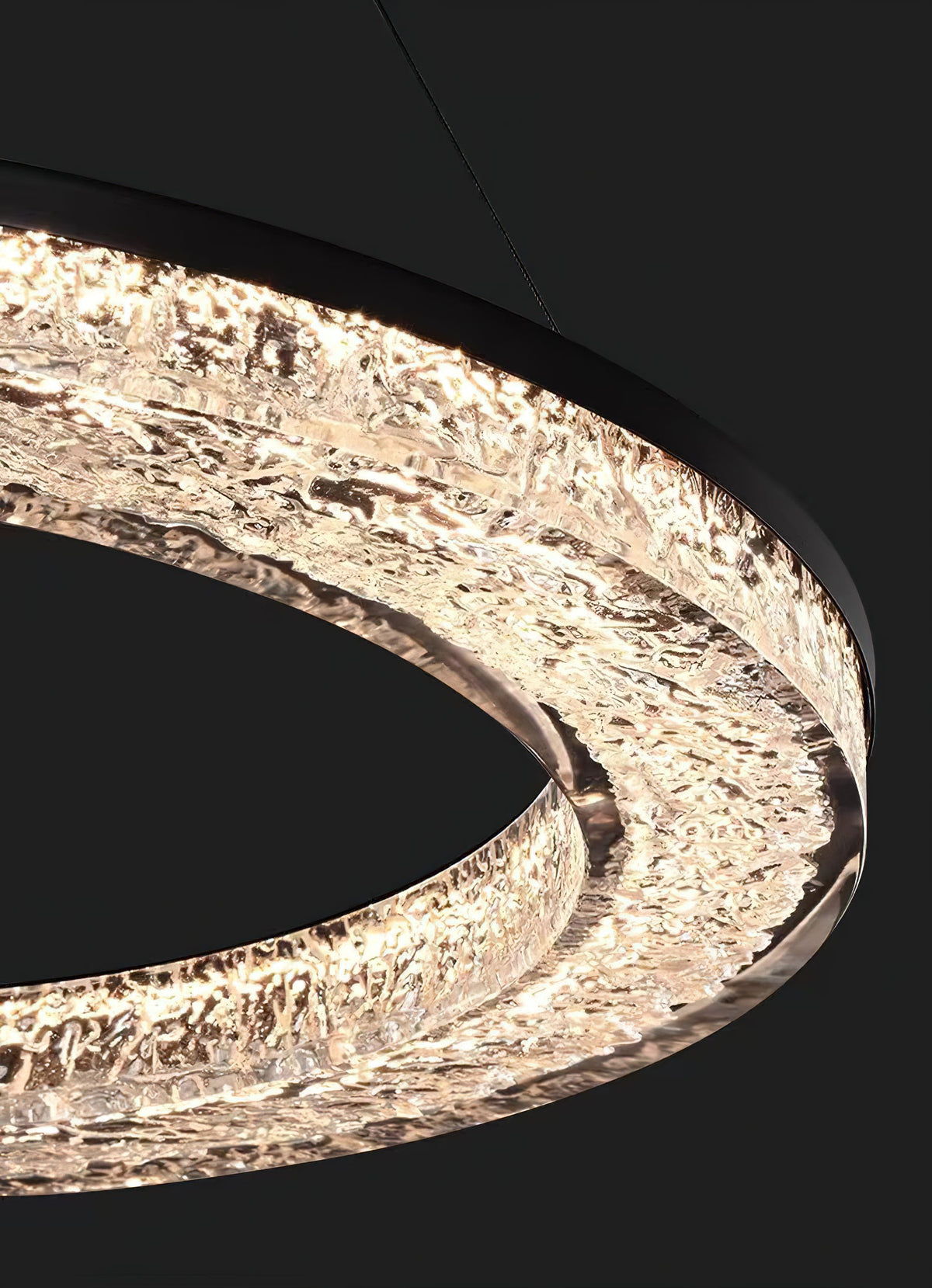 Coblitz Round LED Chandelier – Sculptural Geometric Ring Pendant
