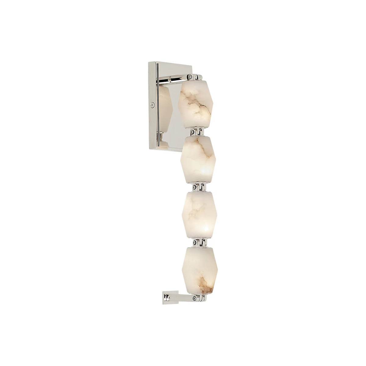 Alabaster Pillar Sconce – Solid Faceted Alabaster & Modular Aluminum LED Wall Light