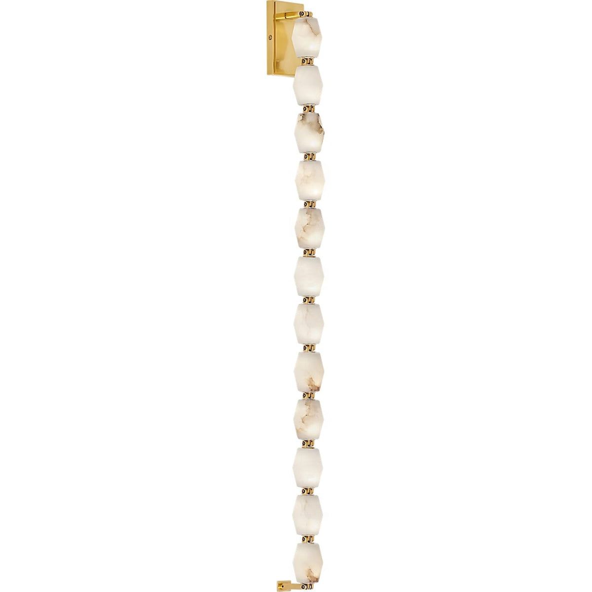 Alabaster Pillar Sconce – Solid Faceted Alabaster & Modular Aluminum LED Wall Light